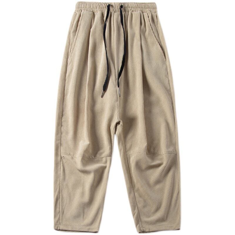 [BIGEMAN Series] ★Casual Pants★ 2color Quarter-length Bottoms Pants Unisex Men's Large Size Corduroy Black Brown