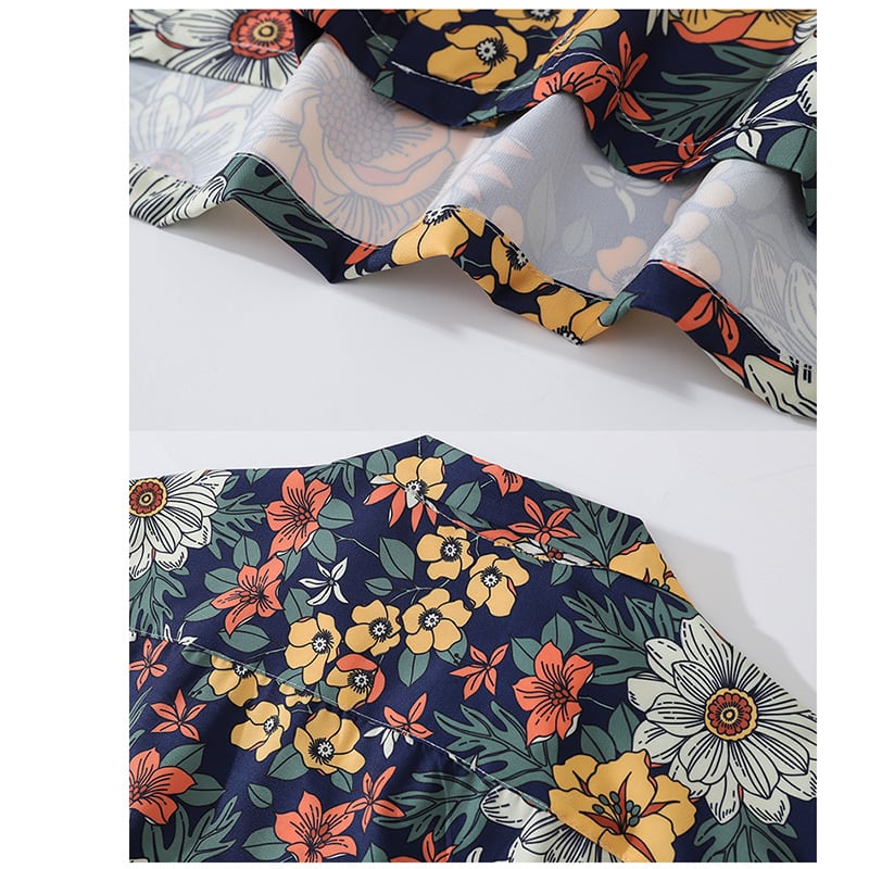 [TRAVEL ISSUANCE Series] ★Short sleeve shirt★ Aloha shirt, Okinawa, Hawaii tops, floral print shirt, unisex, men's, loose chiffon