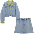 Load image into Gallery viewer, [KEKELI Series]★Setup Single Order★ Outerwear or Skirt with Belt Denim Cute Spring Clothes
