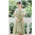 Load image into Gallery viewer, [Poetry Series] ★Chinese-style dress★ 2 colors Dress Embroidery Green Blue SML XL Improve your temperament Cute
