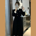 Load image into Gallery viewer, [ZHENMANZI Series] ★One Piece★ Faux layered long sleeve thick women's fashionable slimming appearance enhances your temperament Black Black
