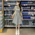 Load image into Gallery viewer, [YIHAO Series] ★Dress ★ 2color Short Sleeve Dress Short Length Dress Women's Gray Black
