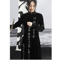 Load image into Gallery viewer, [Big Blue Dragon Series] ★China style dress★ Long length Kanji pattern embroidery Velvet black Black
