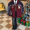 Load image into Gallery viewer, [C2 Studios Series] ★Winter Coat★ 2color Outer Stadium Jacket Unisex Men's Blue Wine Red
