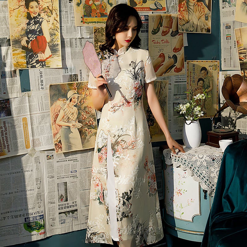 [RUYUN Series]★Cheongsam dress★ Long dress Slit Ao dai Wedding Party Improve your temperament