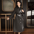 Load image into Gallery viewer, [Hanru First---Beisheng Series] ★China style coat★ Long outerwear with chain embroidery Black Black SML
