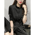 Load image into Gallery viewer, [XUAN Series]★China-style shirt★China-style tops, Chinese clothes, large size, black, black, easy to match
