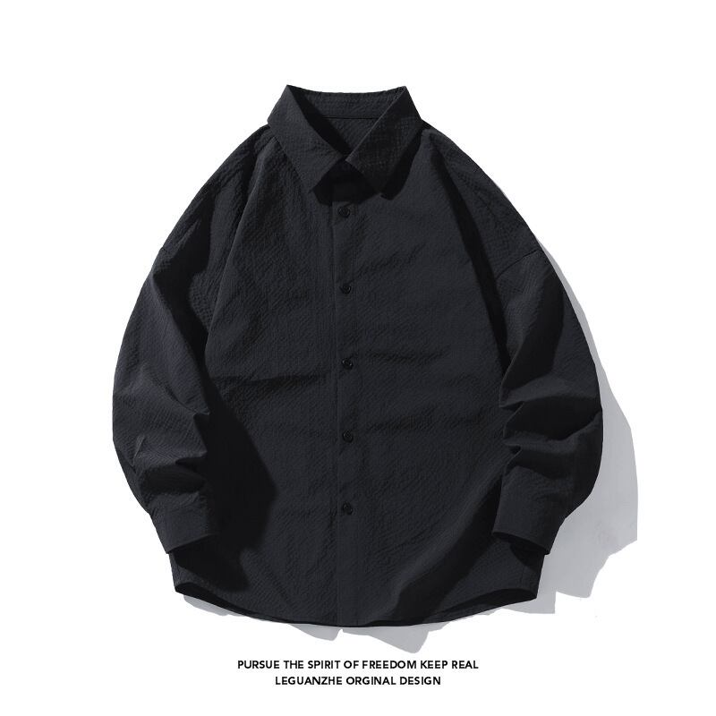 [BIGEMAN Series] ★Long sleeve shirt★ 2color tops, unisex, men's, large size, simple, commuting, dating