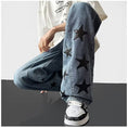 Load image into Gallery viewer, [High Series]★Denim Pants★ Pants Bottoms Unisex Men's Star Pattern Retro Blue Blue SML XL 2XL 3XL
