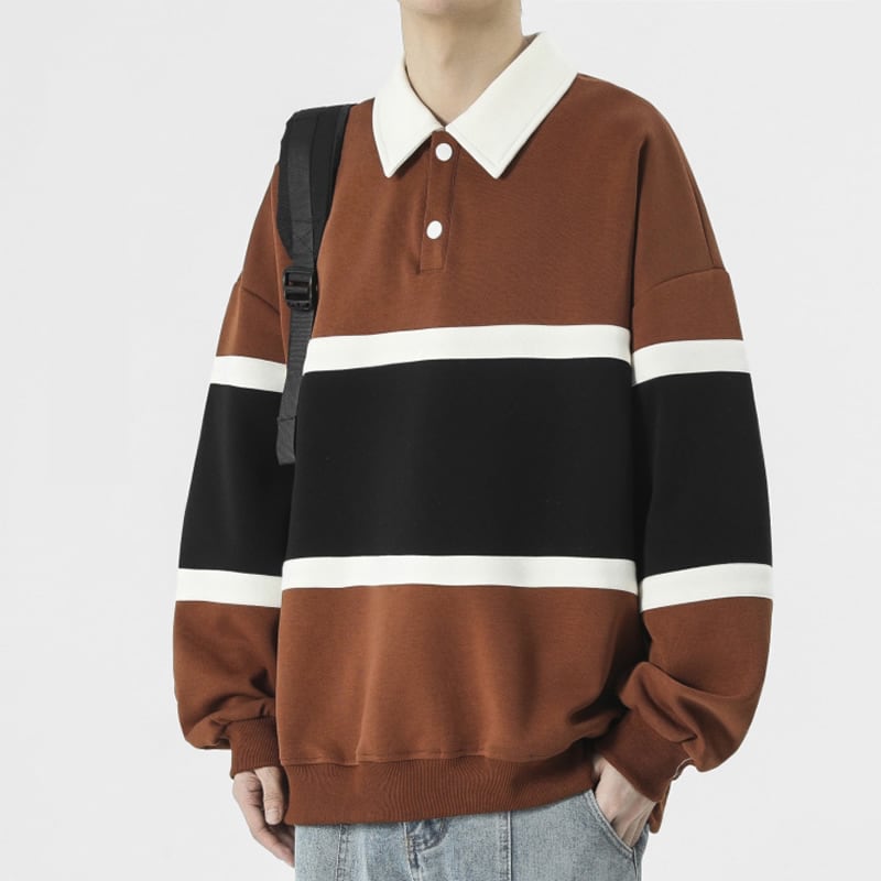 [DLSJ Series] ★Tops★ 4color POLO neck Unisex Men's long sleeve tops Color scheme Spring clothes Autumn clothes Easy to match