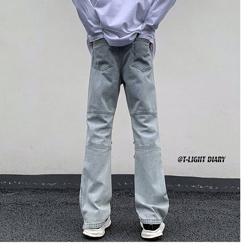 [YOILIN Series] ★Denim Pants★ Casual Pants 2color Unisex Men's Large Size Blue Black