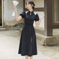 Load image into Gallery viewer, [Agoya Yui Series]★Chinese style dress★ Improved Chinese dress 2 colors Chinese clothing XS SML XL Black White
