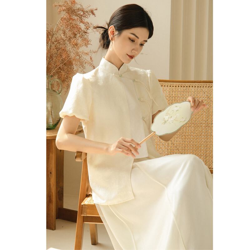 [Shinen Series]★Chinese Style Shirt★ Short Sleeve Shirt Summer Clothes Elegant Chinese Clothes Tang Suit Retro S M L XL