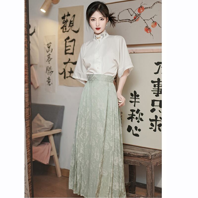 [EQINGDIAO Series]★China style skirt★Bottoms Window skirt Chinese elements Chinese clothing skirt Green Green Easy to match