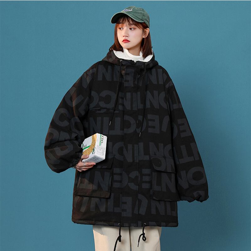 [Morimoto Series] ★Winter Coat★ 2color Thick Warm Unisex Men's Alphabet Black Green