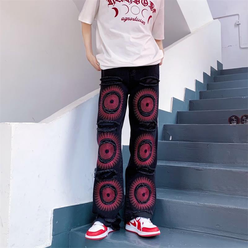 [YANDAN Series]★Denim pants★ 2color bottoms pants unisex men's large size black blue