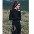 Load image into Gallery viewer, [Da Qinglong Shu Series] ★Chinese style tops★ Color scheme: Slim, slimming, Chinese clothes, original, easy to match, black, black
