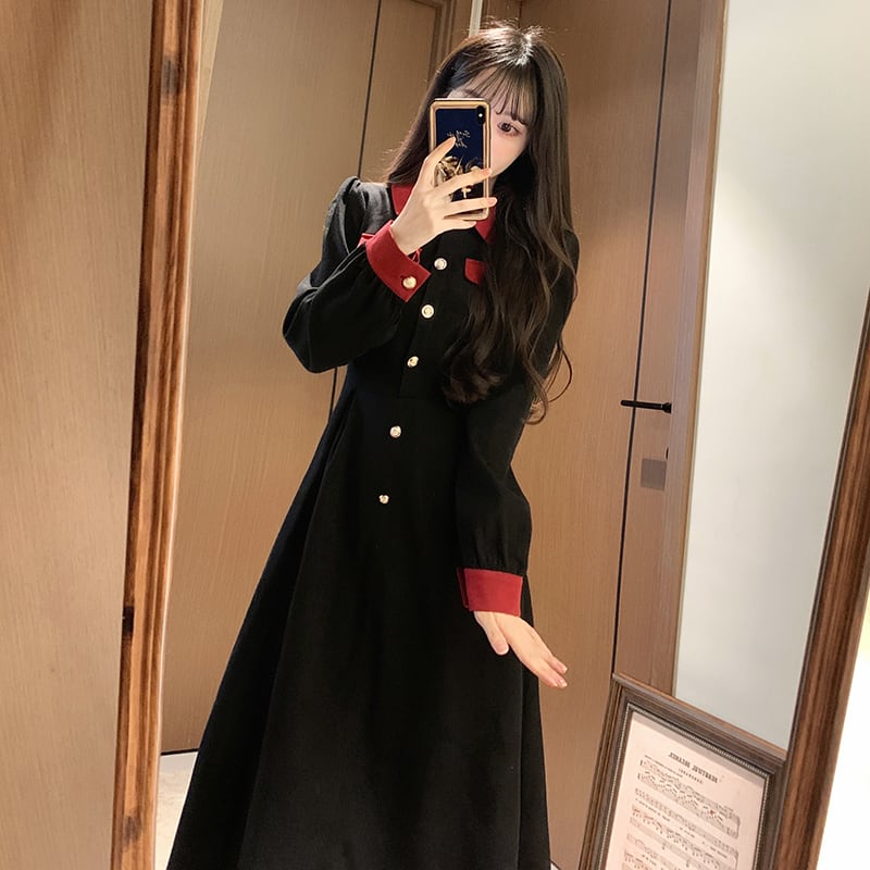 [Dong Xiaojie Series] ★Dress★ Color scheme: Large size, cute, black, long length