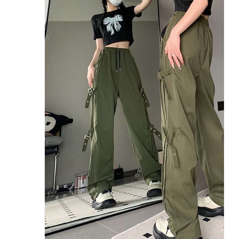 [MGJM Series]★Casual Pants★ 2color Bottoms Black Green Unisex Men's Retro