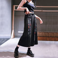 Load image into Gallery viewer, [Old Monster---Monster CLUB Series] ★China style pants★ Gaucho pants bottoms Unique Easy to match Summer SML Black Black
