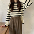 Load image into Gallery viewer, [Insufficient Moe Series] ★Tops★ 4color Flare Sleeve Women's Stylish Horizontal Striped Pattern Easy to Match
