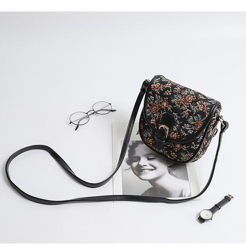 [XIAOSEN Series]★Bag★ 2color Floral Pattern Shoulder Bag Cute Date Commuting Office Lady Office Improves Temperament