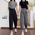 Load image into Gallery viewer, [Left Sister Series] ★Casual Pants★ 2color Pants Bottoms Loose Easy to Match Date Commuting Office Lady Black Gray
