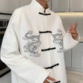 Load image into Gallery viewer, [PVPVPV Series] ★China Style Outer★ Jacket Unisex Men's China Button Dragon Black White
