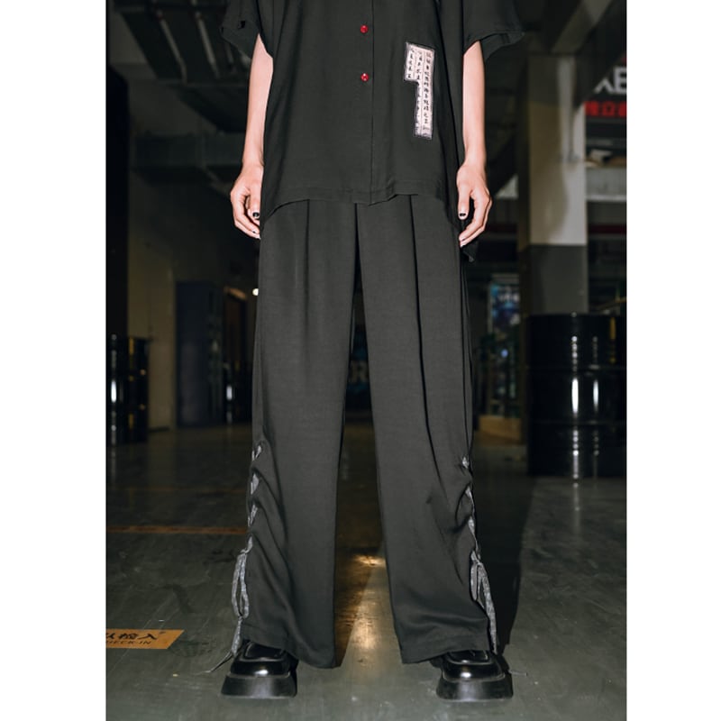 [Ancient monster house---Yunmeng Yukan series]★China style pants★Bottoms Gaucho pants Black Black slimming wear