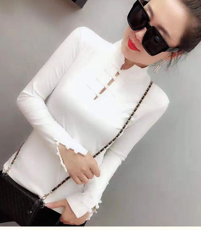 [Xuan Xiaojie Series] ★China style T-shirt★ 3 colors Black or White or Red Improved Tang Suit Tops Plain Slimming Casual Slim