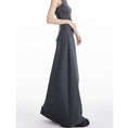 Load image into Gallery viewer, [EDX Series]★Skirt with belt★ 2color bottoms long skirt black gray high-looking slit fashionable
