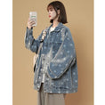 Load image into Gallery viewer, [FKZ Series]★Jacket★ 2color Denim Jacket Unisex Men's Star Pattern Print Black Blue
