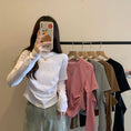 Load image into Gallery viewer, [Lou Series]★T-shirt★ 5color Tops with decorations Long sleeve Black White Gray Coffee color Pink
