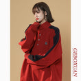 Load image into Gallery viewer, [GEBOXUAN series] ★Tops★ 3 colors Unisex Men's Large size Color scheme Wine red Navy Gray
