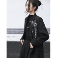 Load image into Gallery viewer, [Big Blue Dragon Series] ★China style outerwear★ Long length Kanji pattern embroidery irregular bamboo black black original
