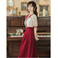 Load image into Gallery viewer, [Jinkyoku Series]★Skirt★ Bottoms Spring/Summer Long Skirt Ladies Retro Red Red SML
