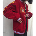 Load image into Gallery viewer, [Forever series]★China style outerwear★2color Black or red Dragon embroidered Dragon Dragon crest Stadium jacket Jacket Sukajan
