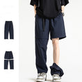 Load image into Gallery viewer, [BIGEMAN Series] ★Casual Pants★ 2color Bottoms that can be turned into shorts Pants Men's Large Size Navy Black
