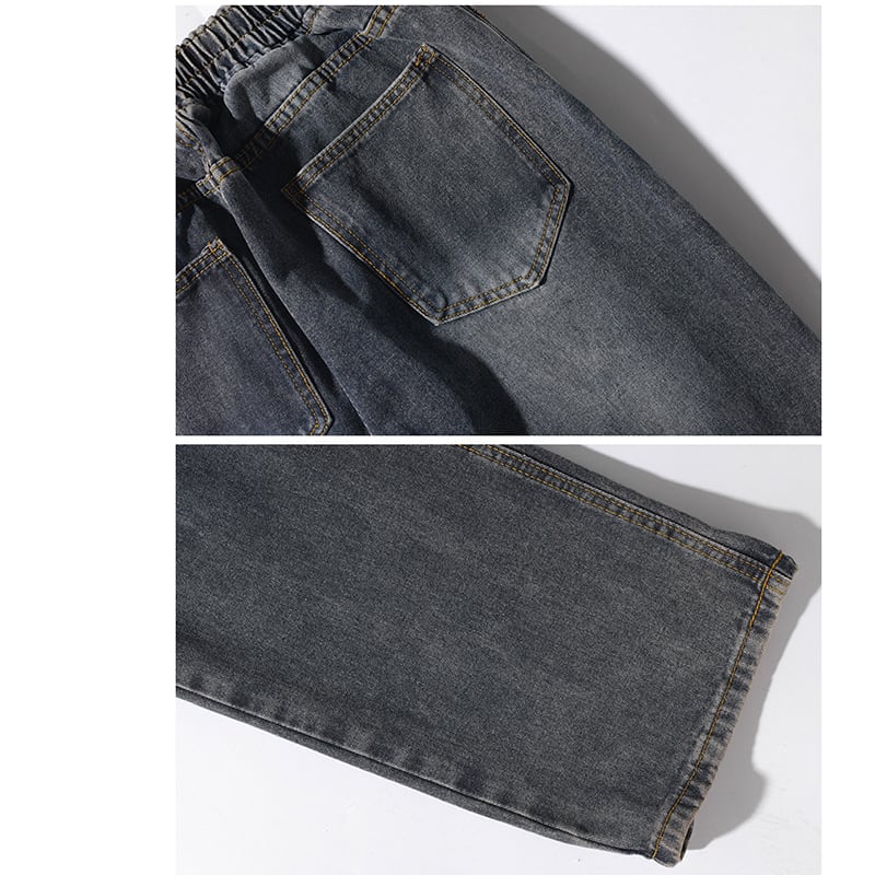 [BIGEMAN series]★Denim pants★ 2color bottoms pants men's large size gray blue black