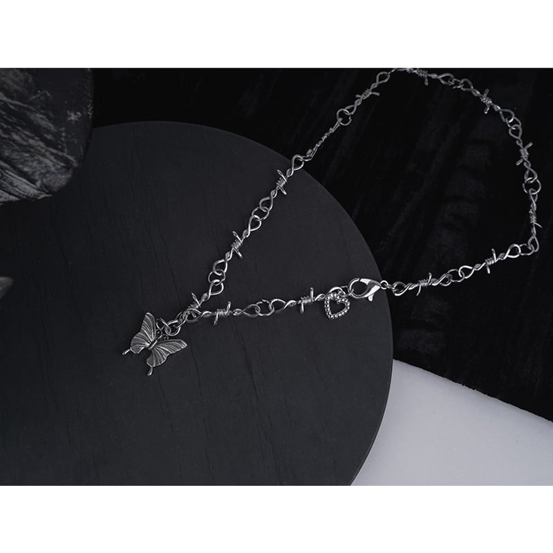 [Koseiryusu Series]★Necklace★ Ladies Accessories Butterfly Simple Temperament Enhancement Silver Silver