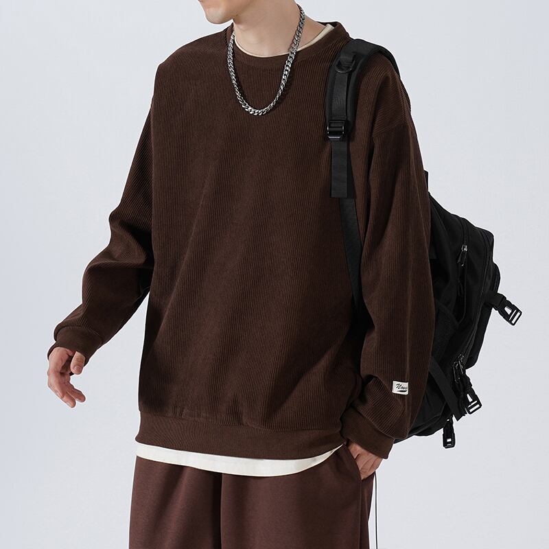 [NOVANDOO Series] ★Tops★ 4color Unisex Men's Corduroy Brown Black Gray Beige