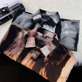 Load image into Gallery viewer, [BIGEMAN Series]★Shirt★ 2color Tops Unisex Men's Large Size Tie-dye Gray Coffee Color
