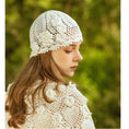 Load image into Gallery viewer, [Flower Series]★Hat★ 4color Cap Knitting Ladies Fashion Beige Light Brown White Black
