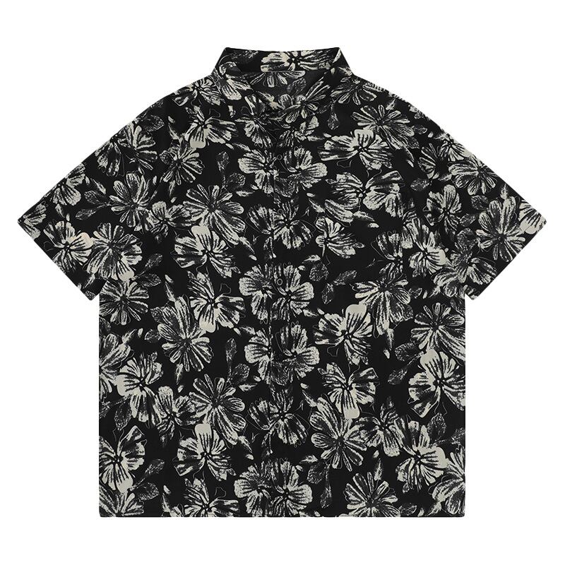 [HTTAOSUP Series]★China style shirt★ 2color tops ink pattern unisex men's ML XL 2XL short sleeve shirt casual