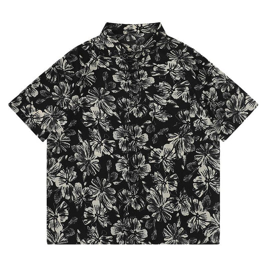 [HTTAOSUP Series]★China style shirt★ 2color tops ink pattern unisex men's ML XL 2XL short sleeve shirt casual