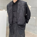 Load image into Gallery viewer, [Illustrated series] ★China style shirt★ Faux layered tops Unisex Men's Black Black
