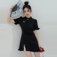 Load image into Gallery viewer, [LOVEHEYNEW Series] ★Mini-length Chinese dress★ Cute Chinese clothing Black Black Girls' night out Date Original
