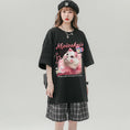 Gallery viewerに画像を読み込む, 【SENSUシリーズ】★Tシャツ★ 3color トップス 男女兼用 メンズ 夏服 半袖Tシャツ 猫 ベージュ ホワイト ブラック
