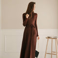 Load image into Gallery viewer, [Fumi Series]★Knit dress★ 2color long length commuting date office OL high neck slim
