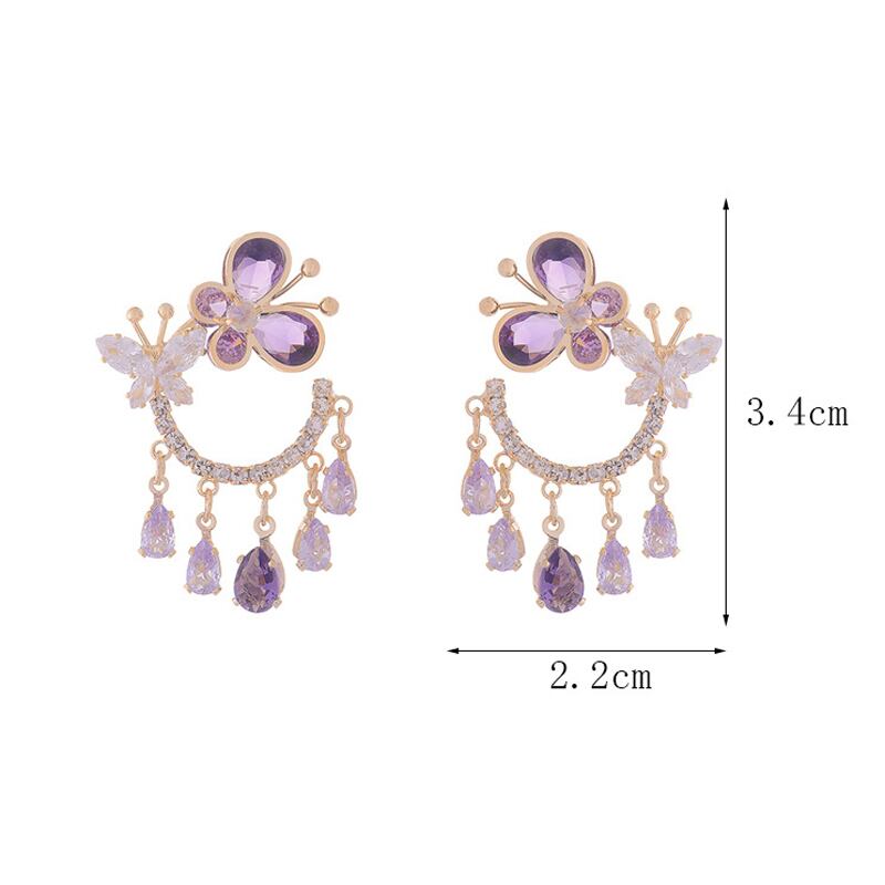 [TAOXI Series]★Earrings★ Pair Earrings Women's Accessories Purple Date Party Improve Temperament